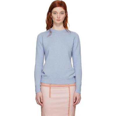 Shop Victoria Beckham Blue Cashmere Sweater In Light Blue