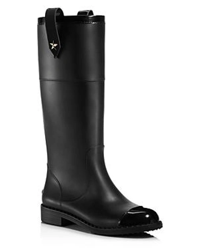 Shop Jimmy Choo Edith Rubber & Leather Tall Boots In Black
