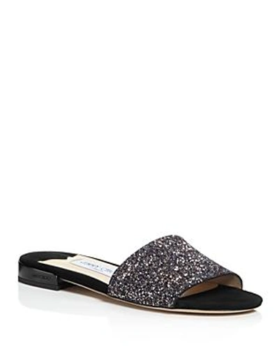 Shop Jimmy Choo Women's Joni Glitter Slide Sandals In Twilight