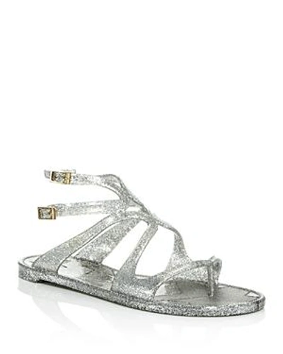 Shop Jimmy Choo Women's Lance Strappy Jelly Sandals In Silver/gold