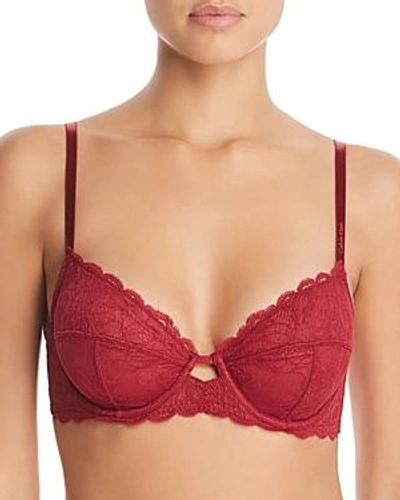 Shop Calvin Klein Seductive Comfort Full Coverage Unlined Underwire Bra In Intoxicated Red