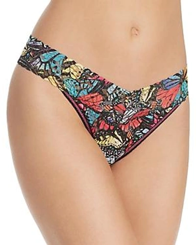 Shop Hanky Panky Original-rise Printed Lace Thong In Flutter