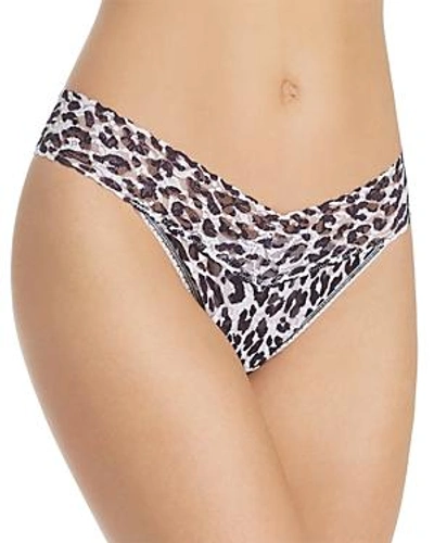 Shop Hanky Panky Low-rise Printed Lace Thong In Flutter