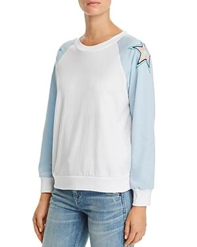 Shop Wildfox Starbright Embroidered Sweatshirt In Clean White