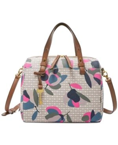 Shop Fossil Rachel Small Satchel In Floral Multi/white