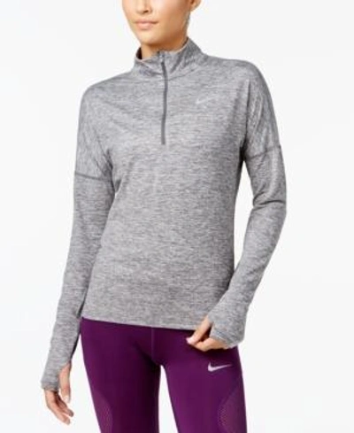 Shop Nike Dry Element Running Top In Dark Gray Heather