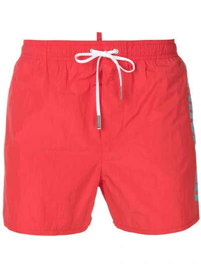 Shop Dsquared2 Drawstring Fitted Swim Shorts