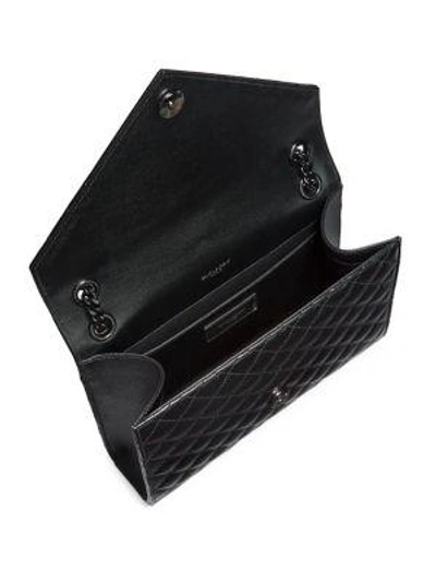 Shop Saint Laurent Medium Envelope Monogram Matelassé Leather Shoulder Bag In Black