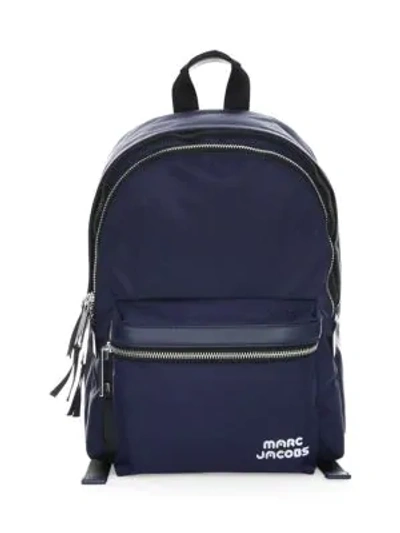 Shop Marc Jacobs Large Logo Backpack In Midnight Blue