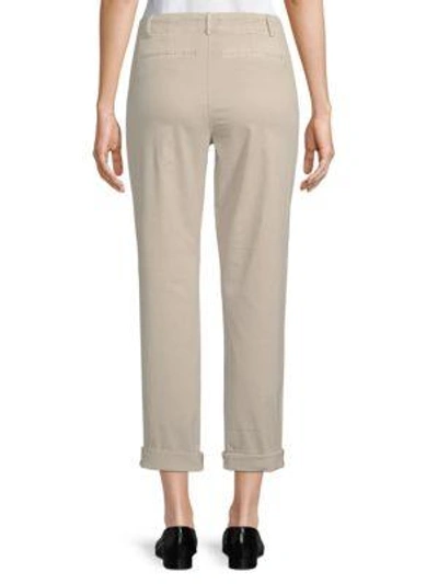 Shop Nydj Relaxed-fit Cotton-blend Chinos In Stone