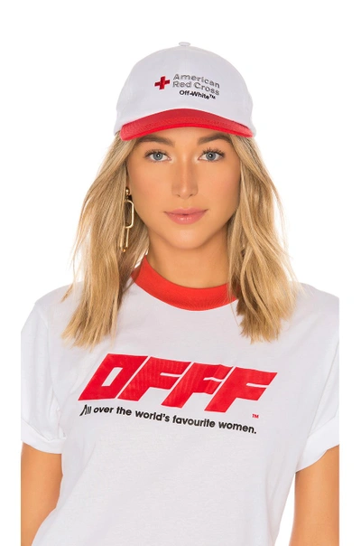 Shop Off-white Red Cross Cap In White