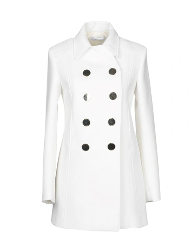 Shop Versace Coat In White
