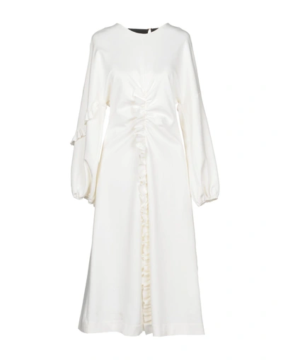 Shop Tibi Midi Dress In White