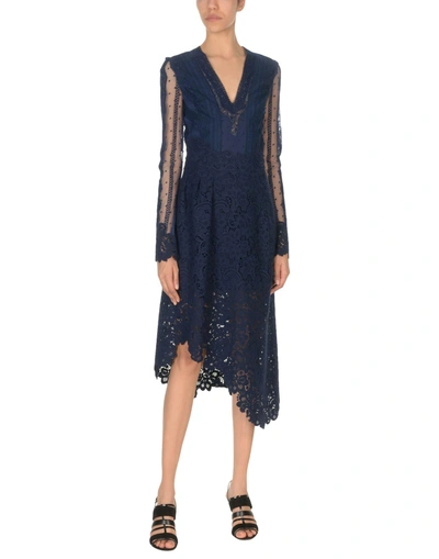 Shop Ermanno Scervino Midi Dresses In Dark Blue