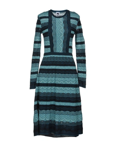 Shop M Missoni Knee-length Dress In Turquoise