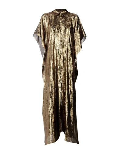 Shop Michael Kors Long Dress In Gold