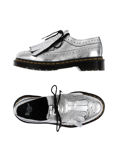 Shop Dr. Martens' Laced Shoes In Silver