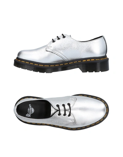 Shop Dr. Martens Laced Shoes In Silver