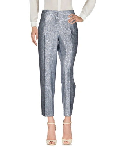 Shop Blumarine Casual Pants In Silver