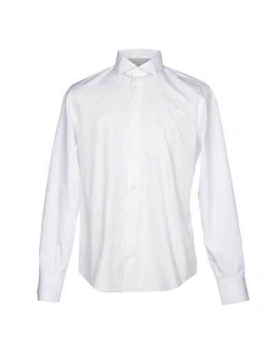 Shop Eleventy Solid Color Shirt In White