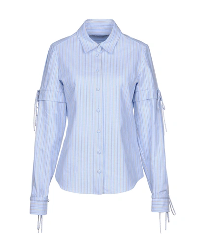 Shop Veronique Branquinho Striped Shirt In Sky Blue