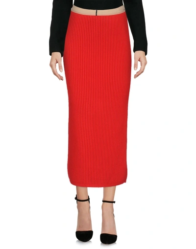 Shop Calvin Klein 205w39nyc Woman Midi Skirt Red Size M Wool, Cashmere, Polyamide, Elastane, Silk