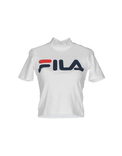 Shop Fila Woman T-shirt White Size Xs Cotton, Elastane