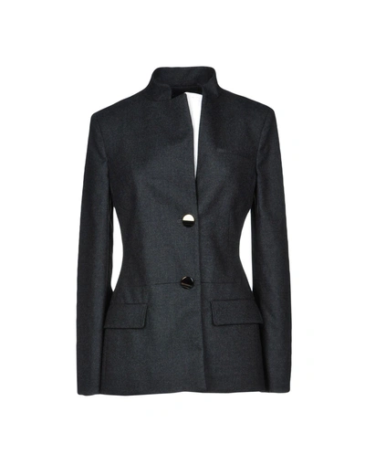 Shop Piazza Sempione Blazer In Steel Grey