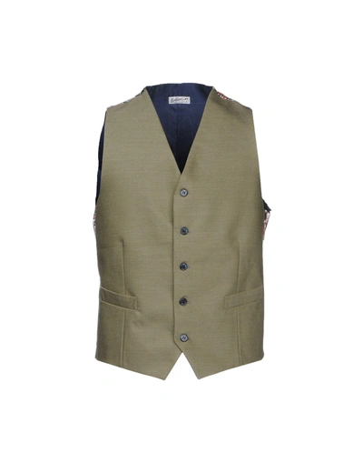 Shop Bevilacqua Suit Vest In Military Green