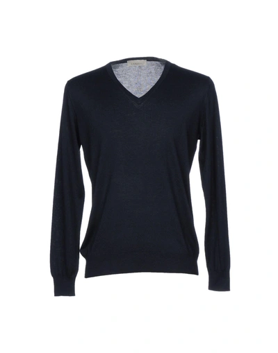 Shop Laneus Sweaters In Dark Blue