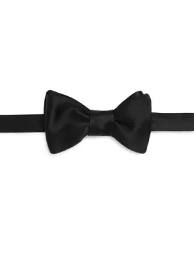 Shop Kiton Satin Bow Tie In Black