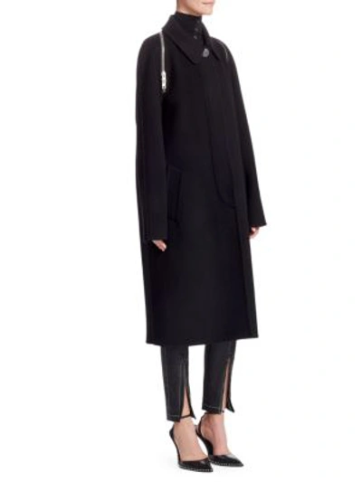 Shop Alexander Wang Splittable Wool Trench Coat In Black