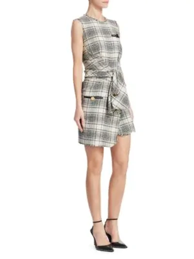Shop Alexander Wang Deconstructed Tie-front A-line Dress In Black And White