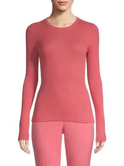 Shop Michael Kors Cashmere Crewneck Sweater In Rosette