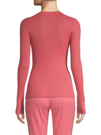 Shop Michael Kors Cashmere Crewneck Sweater In Rosette