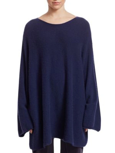 Shop The Row Clyde Cashmere Silk Top In Lapis Blue