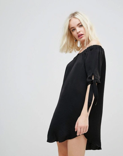 Shop Hazel Off Shoulder Shift Dress - Black