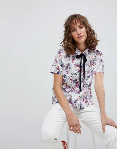 Shop Suncoo Shirt In Printed Broderie - Multi