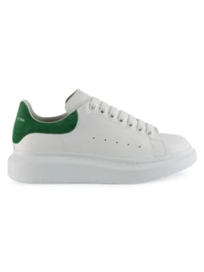 Shop Alexander Mcqueen Leather Platform Sneakers In White-green
