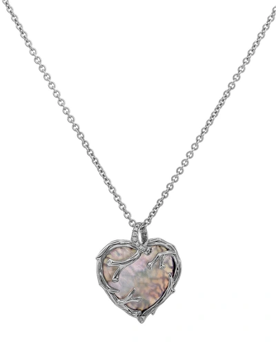 Shop Michael Aram Enchanted Forest Twig Heart Necklace W/ Mother-of-pearl, 18"