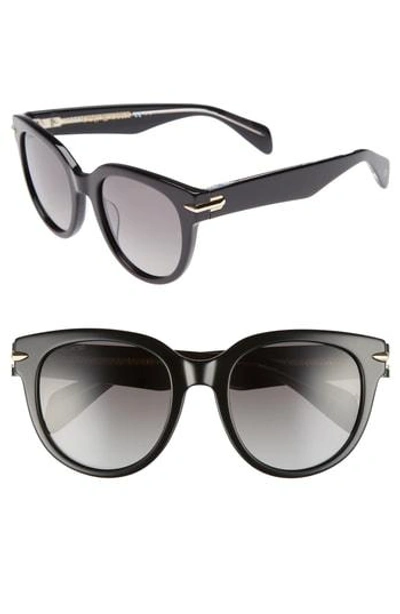 Shop Rag & Bone 54mm Round Sunglasses - Black Polar