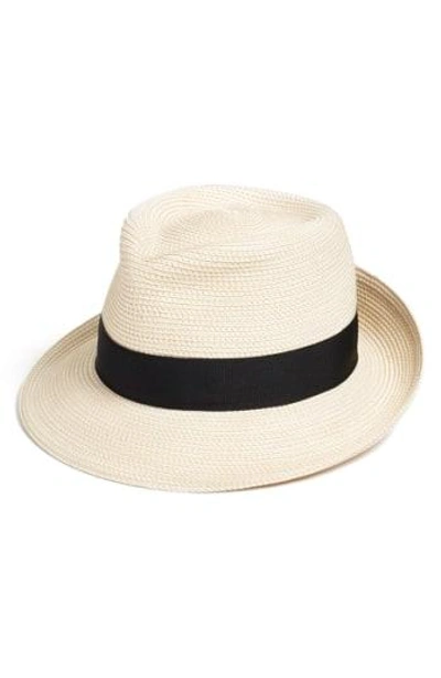 Shop Eric Javits 'classic' Squishee Packable Fedora Sun Hat - Ivory In Cream/ Black