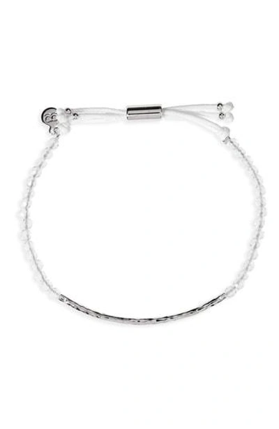 Shop Gorjana Power Gemstone Beaded Bracelet In Crystal Quartz/ Silver