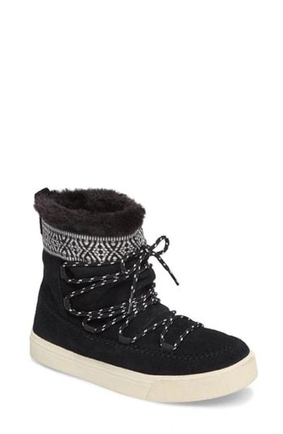 Shop Toms Alpine Boot In Black Suede