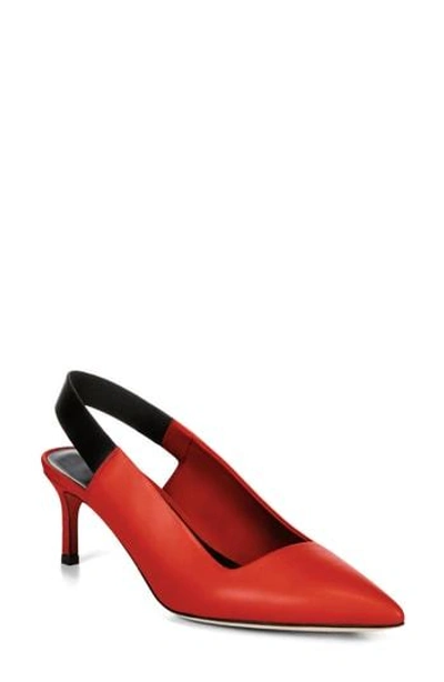 Shop Via Spiga Blake Slingback Pump In Poppy Red/ Black Leather