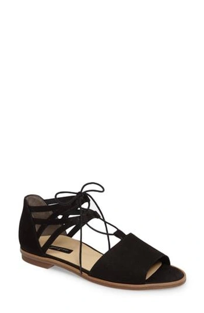 Paul Green Women s Morea Nubuck Leather Lace Up Sandals In Black Leather ModeSens