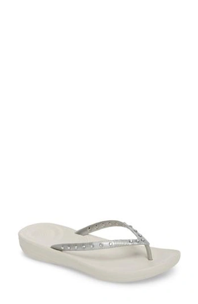 Shop Fitflop Iqushion Flip Flop In Silver/ Silver