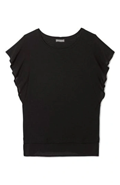 Shop Vince Camuto Ruffle Sleeve Top In Rich Black