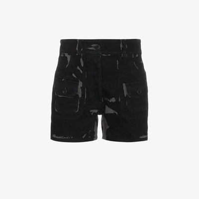 Shop Prada Bicolour High Waisted Shorts In Black