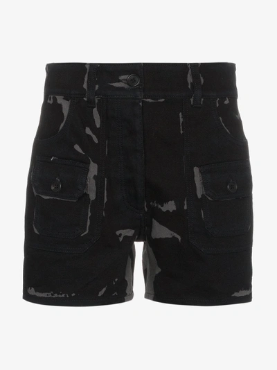 Shop Prada Bicolour High Waisted Shorts In Black